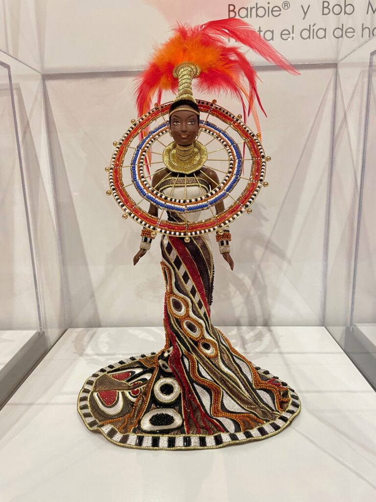 Fantasy Goddess of Africa Barbie wearing original outfit, 1999, designed by Bob Mackie/Phoenix Art Museum/Photo: P. Burke